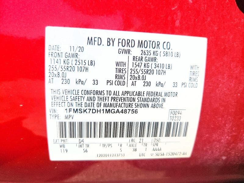 2021 FORD EXPLORER XLT XLT 14