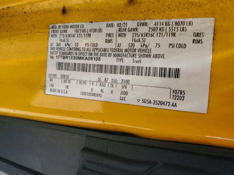 2021 FORD TRANSIT T-250 14