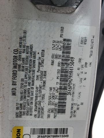 2017 FORD FUSION SE SE 12