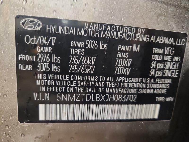 2018 HYUNDAI SANTA FE SPORT 2.4L 13