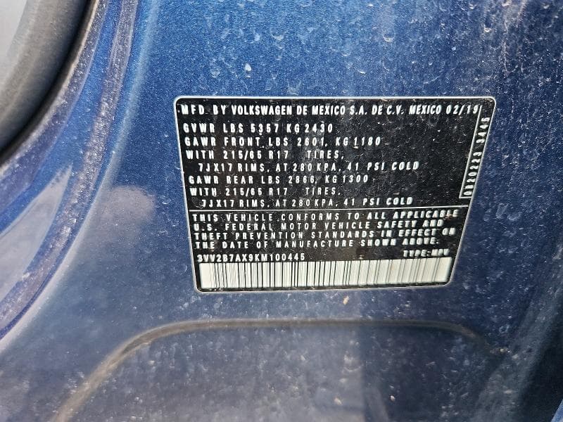 2019 VOLKSWAGEN TIGUAN SE SE 12