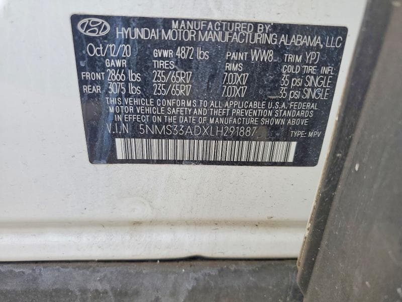 2020 HYUNDAI SANTA FE SEL 13