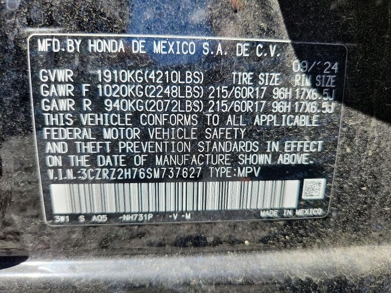 2025 HONDA HR-V EXL EXL 14