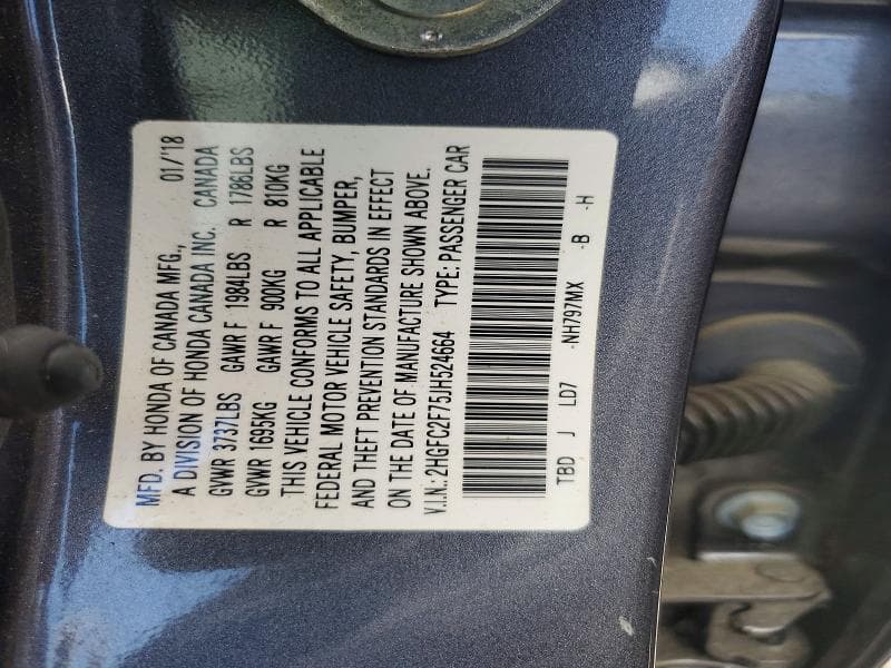 2018 HONDA CIVIC EX EX 13