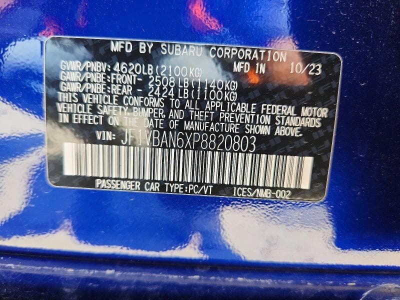 2023 SUBARU WRX LIMITED 13