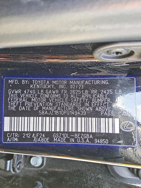 2023 LEXUS ES 350 F SPORT HANDLING 12