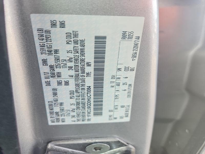 2017 FORD ESCAPE SE SE 12