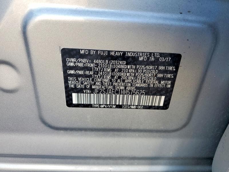 2017 SUBARU FORESTER 2.5I PREMIUM 12