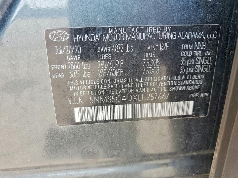 2020 HYUNDAI SANTA FE LIMITED LIMITED 13