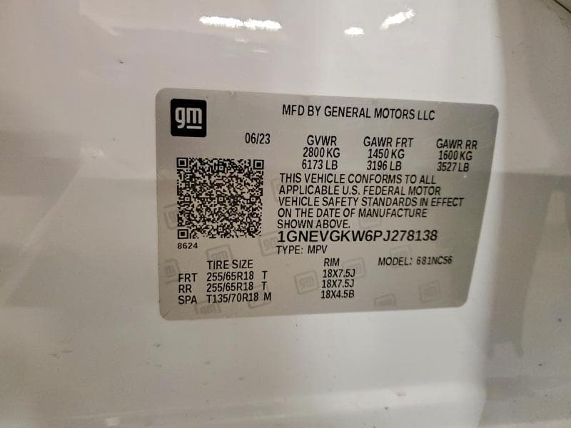 2023 CHEVROLET TRAVERSE LT LT 13
