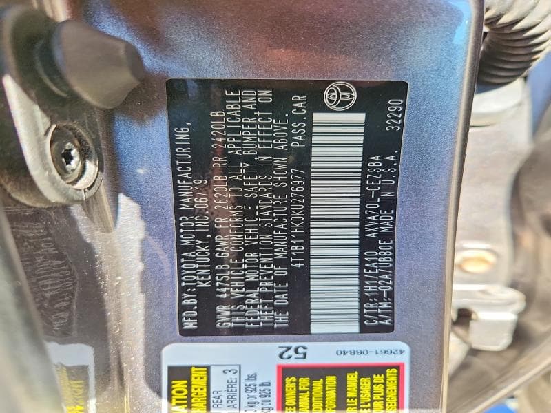 2019 TOYOTA CAMRY SE SE 13