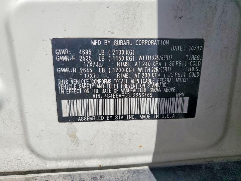 2018 SUBARU OUTBACK 2.5I PREMIUM 13