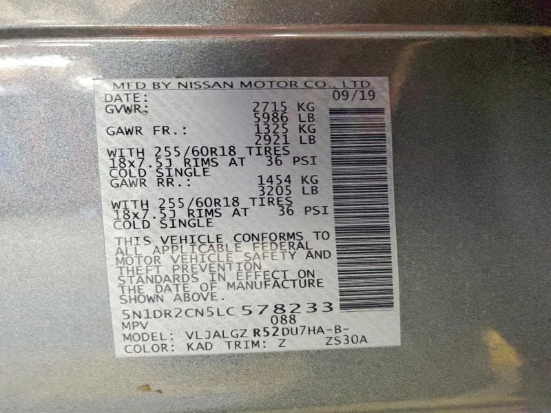 2020 NISSAN PATHFINDER SL 12