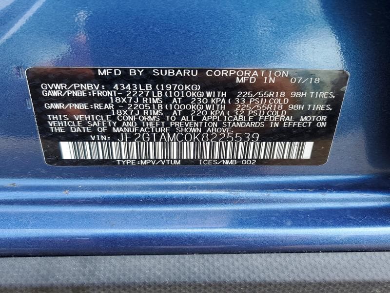 2019 SUBARU CROSSTREK LIMITED LIMITED 13