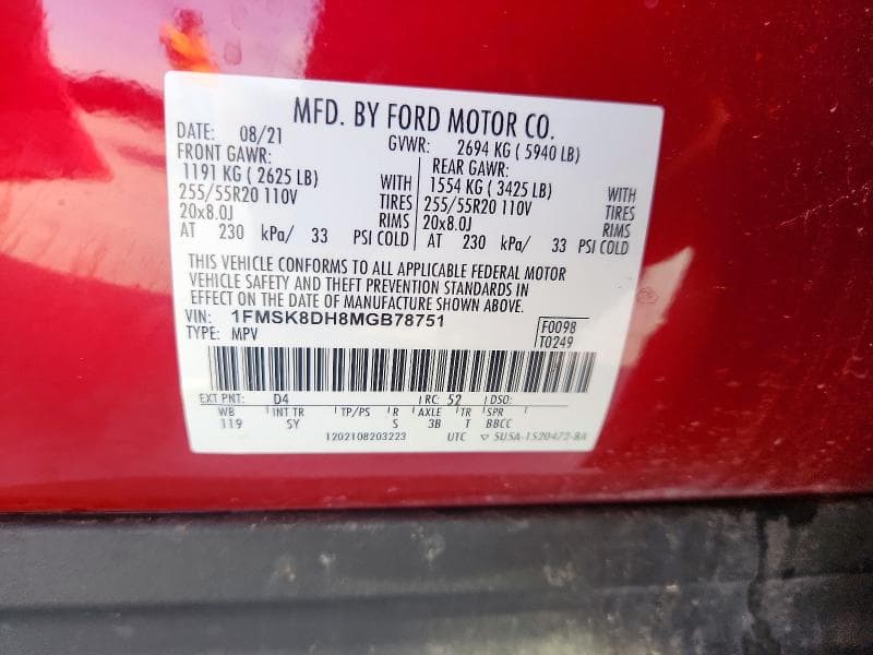 2021 FORD EXPLORER XLT XLT 14