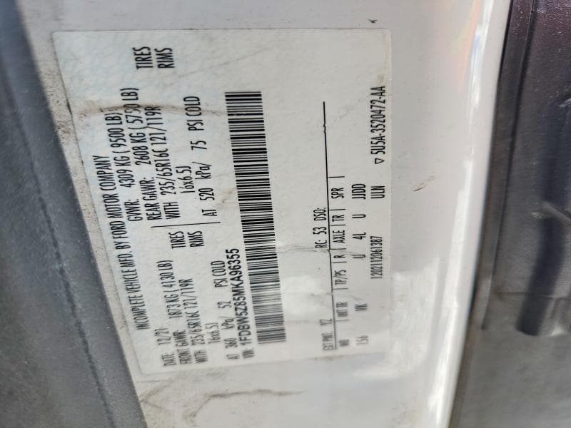 2021 FORD TRANSIT 350 DELIVERY TRUCK T-350 12