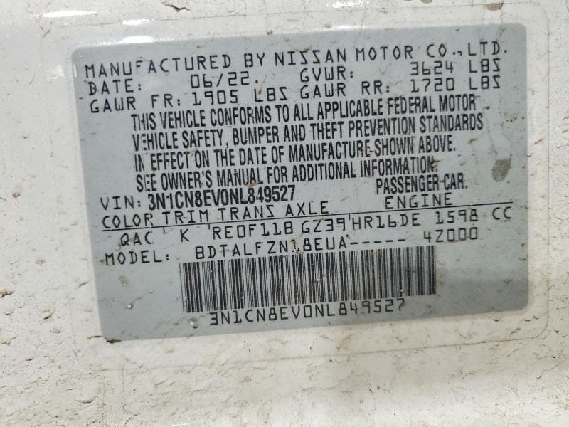 2022 NISSAN VERSA SV 12