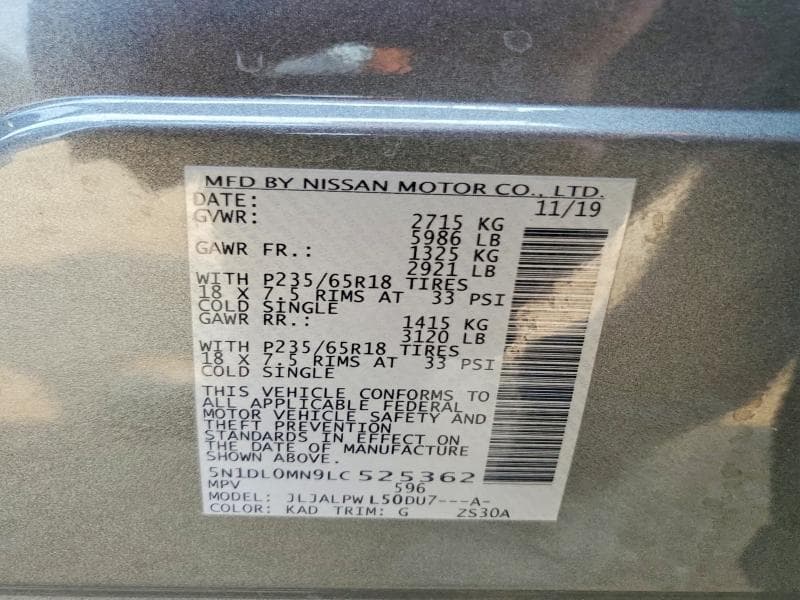 2020 INFINITI QX60 PURE 13
