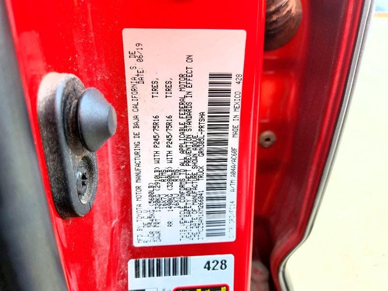 2019 TOYOTA TACOMA SR5 V6 SR5 V6 13