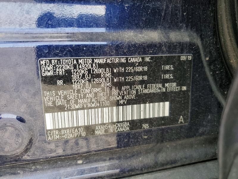 2019 TOYOTA RAV4 LIMITED 13