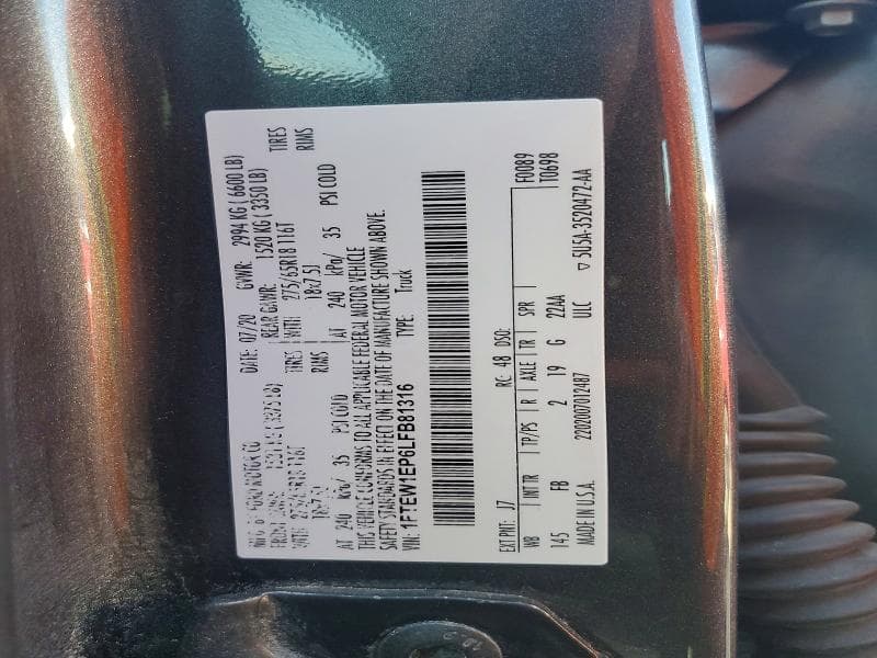 2020 FORD F150 SUPER CAB 13