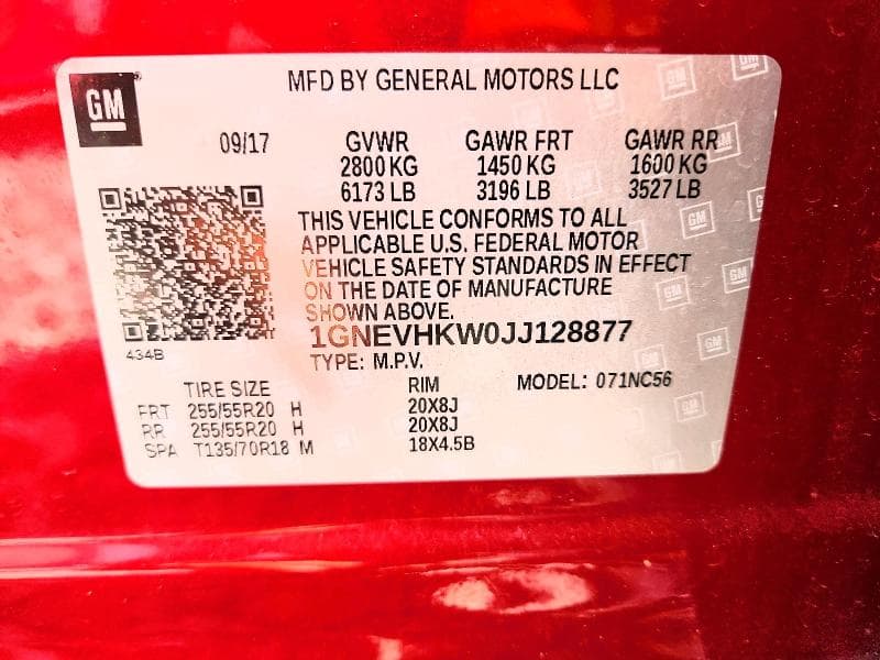 2018 CHEVROLET TRAVERSE LT 13