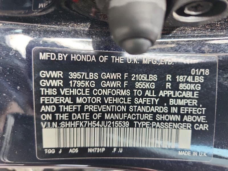 2018 HONDA CIVIC 13