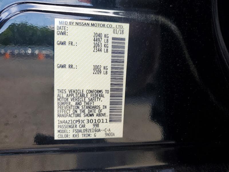 2018 NISSAN LEAF SV SV 12