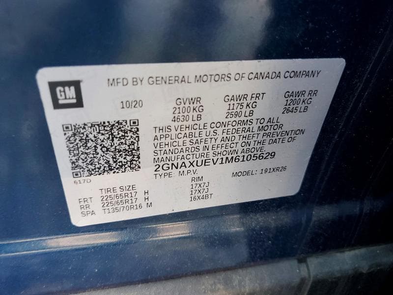 2021 CHEVROLET EQUINOX LT 13