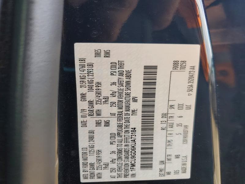 2019 FORD ESCAPE SE SE 13