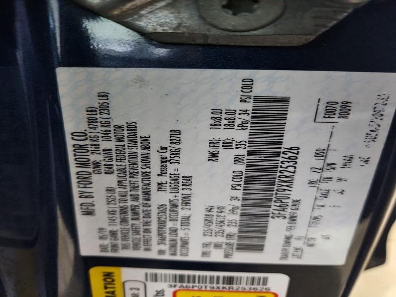 2019 FORD FUSION SE SE 12