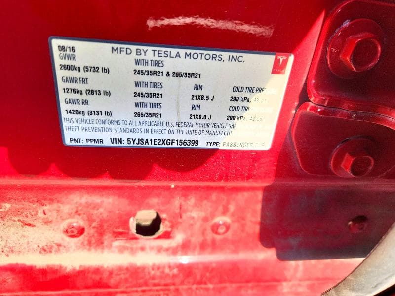 2016 TESLA MODEL S 13