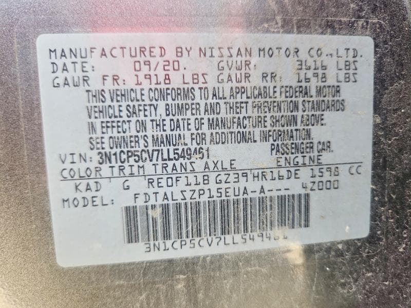 2020 NISSAN KICKS SV 14