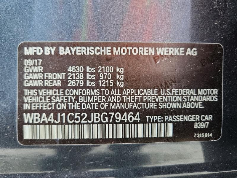 2018 BMW 430I GRAN COUPE 13