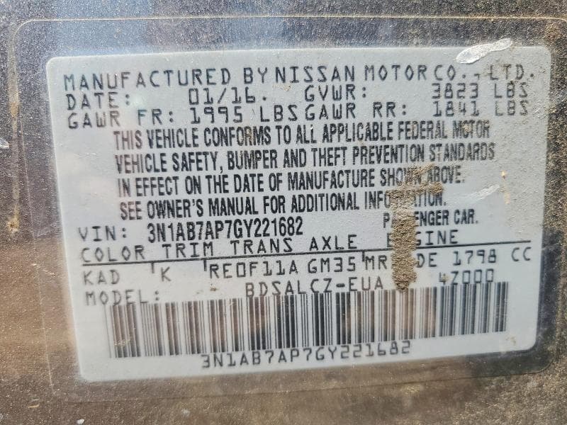 2016 NISSAN SENTRA FE+S FE+S 13