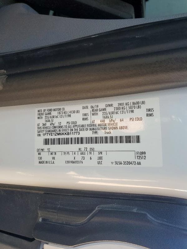 2019 FORD TRANSIT T-150 12