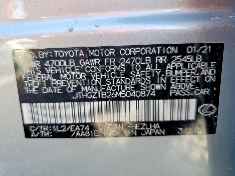 2021 LEXUS IS 350 F SPORT 12