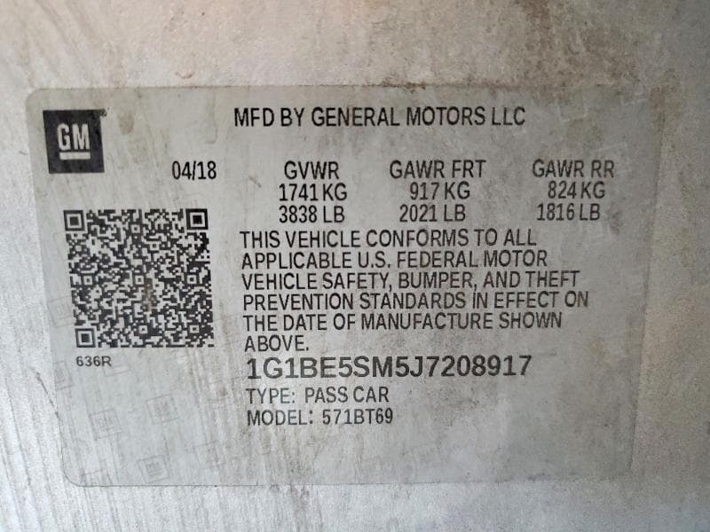 2018 CHEVROLET CRUZE LT 12