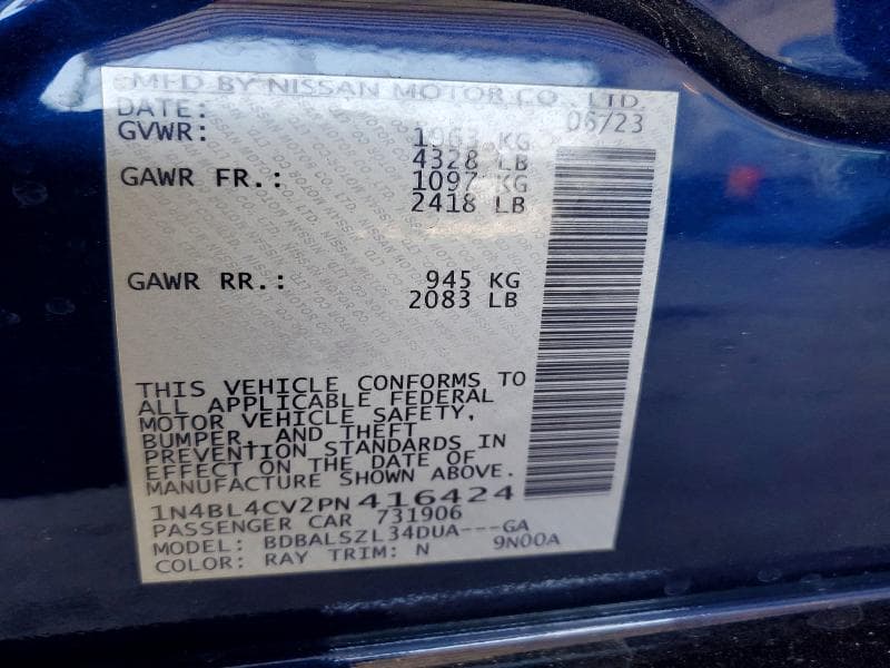 2023 NISSAN ALTIMA SR 12