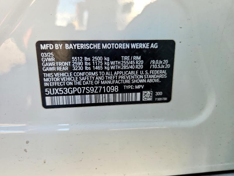 2025 BMW X3 30 XDRIVE 12