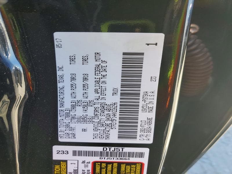2017 TOYOTA TUNDRA CREWMAX SR5 12