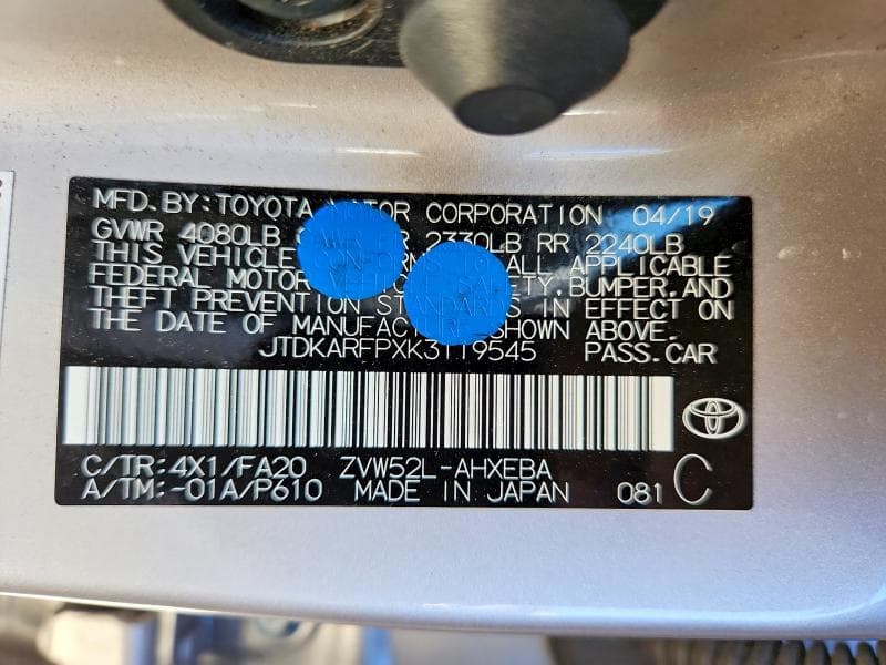 2019 TOYOTA PRIUS PRIME PLUS 13