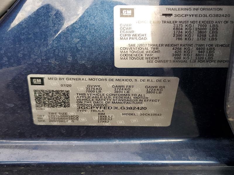 2020 CHEVROLET SILVERADO K1500 LT TRAIL BOSS 12