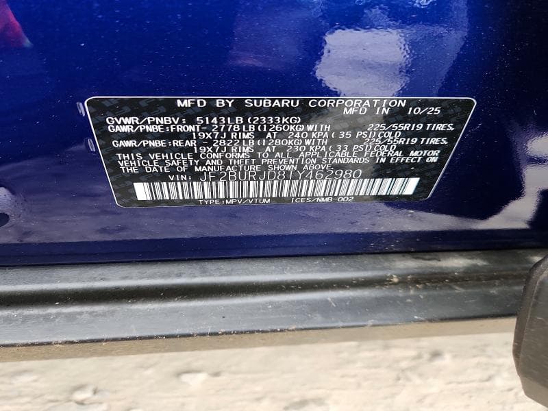 2026 SUBARU OUTBACK TOURING XT 14