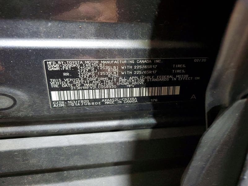 2020 TOYOTA RAV4 LE 13