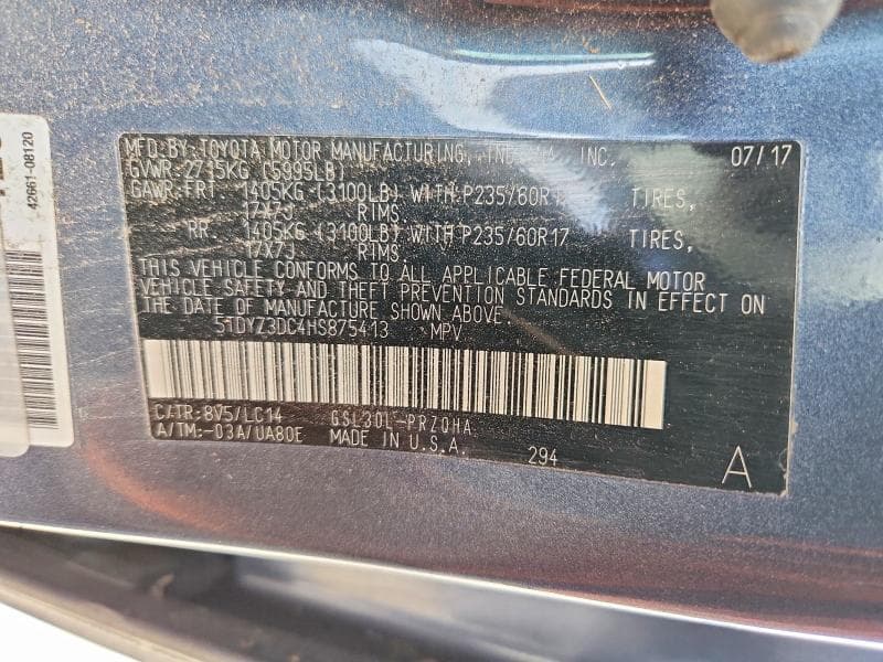 2017 TOYOTA SIENNA XLE 8-PASSENGER XLE 8-PASSENGER 14