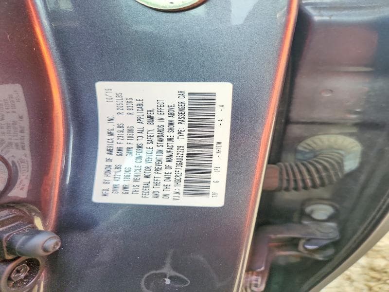 2016 HONDA ACCORD EX 12