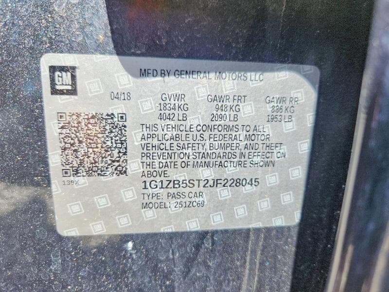 2018 CHEVROLET MALIBU LS LS 12