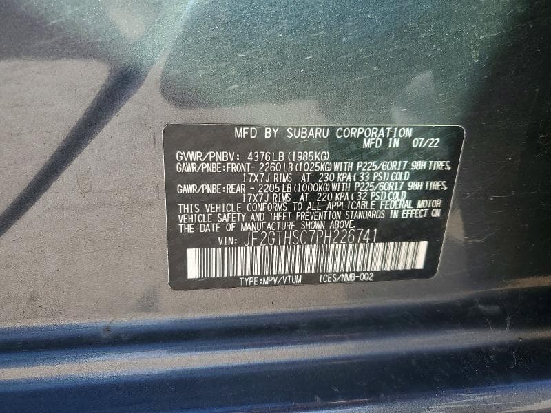 2023 SUBARU CROSSTREK SPORT 12