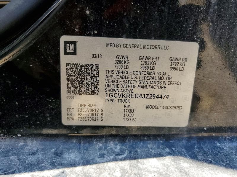 2018 CHEVROLET SILVERADO K1500 LT K1500 LT 12